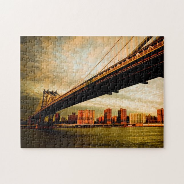 The Manhattan bridge view from Brooklyn side (NYC) Jigsaw Puzzle (Horizontal)