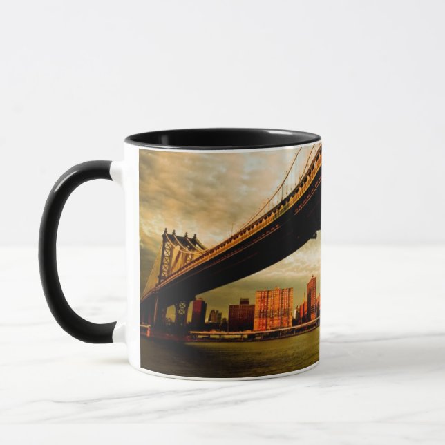 The Manhattan bridge view from Brooklyn side (NYC) Mug (Left)