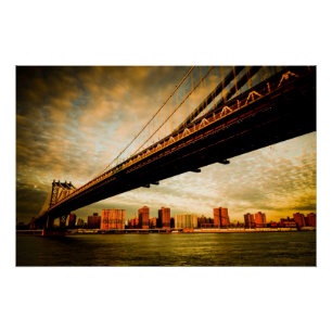 The Manhattan bridge view from Brooklyn side (NYC) Poster
