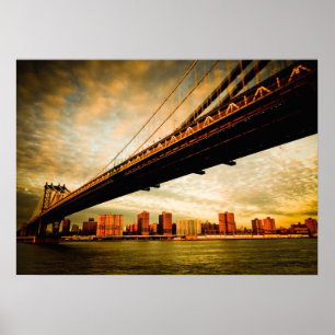 The Manhattan bridge view from Brooklyn side (NYC) Poster