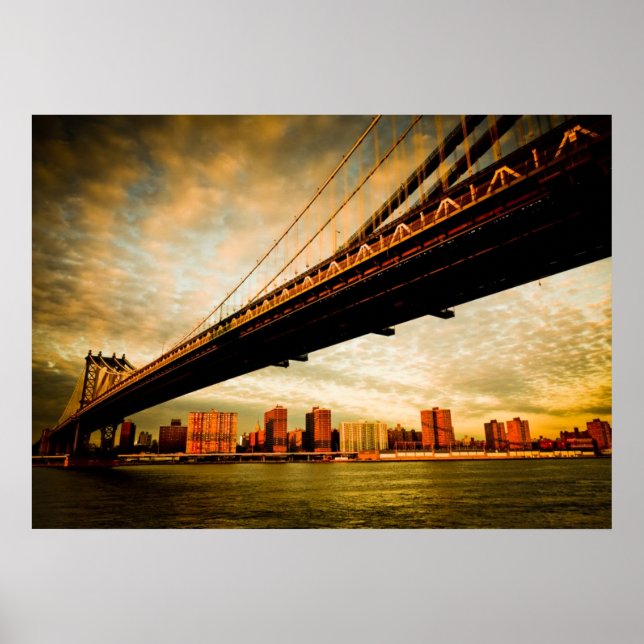 The Manhattan bridge view from Brooklyn side (NYC) Poster (Front)