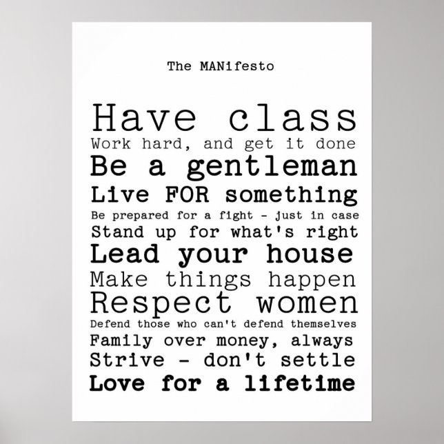 The MANifesto Poster (Front)