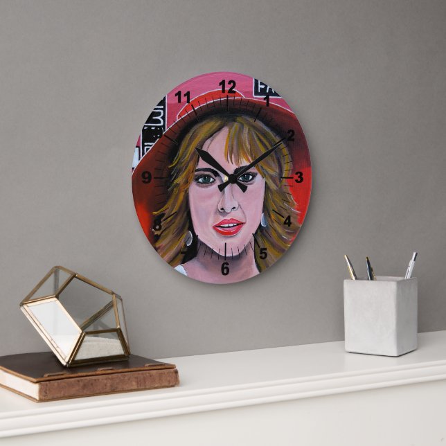 The Mannequin Painting by Alfred Fox Large Clock (Office)