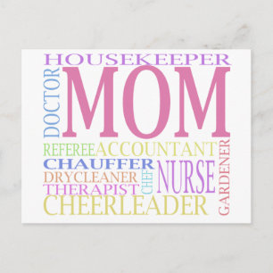 The Many Faces of Mum Postcard