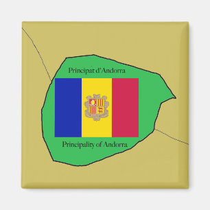 The Map and Flag of Andorra Magnet