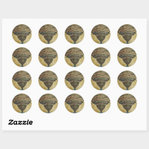 The Map of Hell, Abyss of Hell - Sandro Botticelli Classic Round Sticker