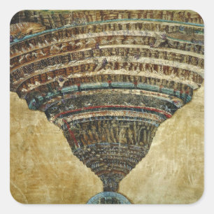 The Map of Hell, Abyss of Hell - Sandro Botticelli Square Sticker