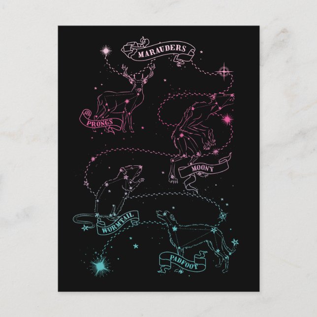 The Marauders Animal Constellations Holiday Postcard (Front)