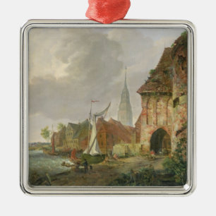 The March Gate in Buxtehude, 1830 Metal Ornament