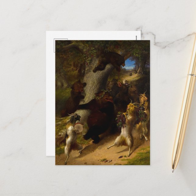 The March of Silenus by William Holbrook Beard Holiday Postcard (Front/Back In Situ)