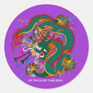 The-Mardi Gras Dragon V-2 Classic Round Sticker