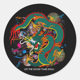 The-Mardi Gras Dragon V-2 Classic Round Sticker