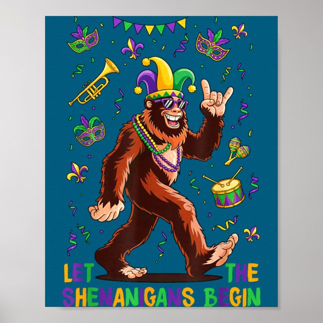 The Mardi Gras Let Shenanigans Begin Poster (Front)
