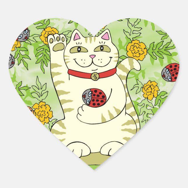 The Marigolds Are Lucky Today! Heart Sticker (Front)