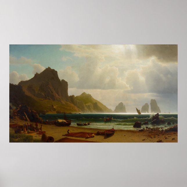 The Marina Piccola, Capri by Albert Bierstadt Poster (Front)