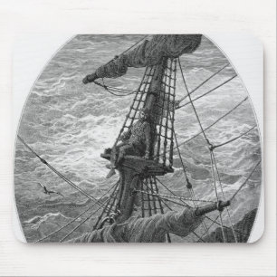The Mariner up the mast during a storm Mouse Pad