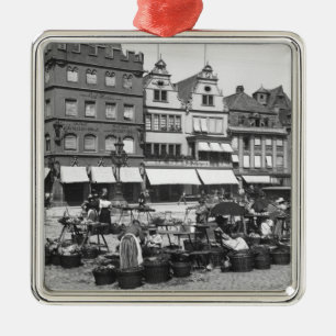 The Market Place at Trier, c.1910 Metal Ornament