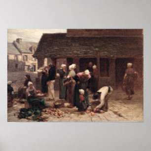 The Market Place of Ploudalmezeau Poster