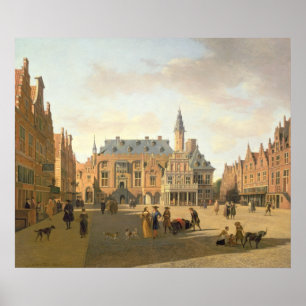 The Market Place with the Raadhuis Poster