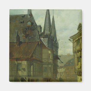 The Marketplace in Wernigerode, 1861 Magnet