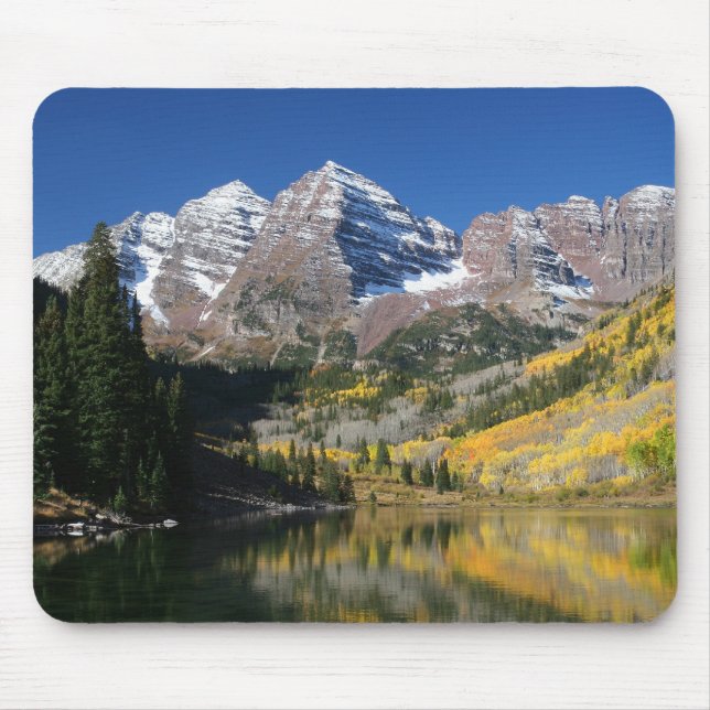 The Maroon Bells in the fall... Mouse Pad (Front)