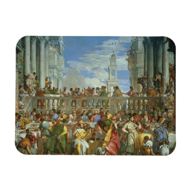 The Marriage Feast at Cana, c.1562 (oil on canvas) Magnet (Horizontal)
