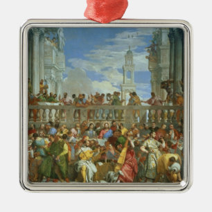The Marriage Feast at Cana, c.1562 (oil on canvas) Metal Ornament