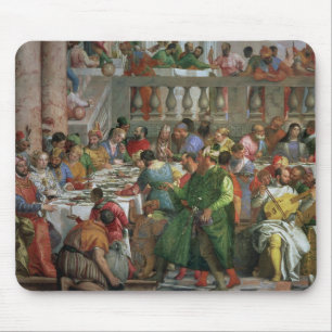 The Marriage Feast at Cana, detail of banqueting t Mouse Pad