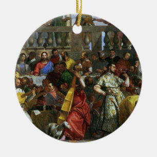The Marriage Feast at Cana, detail of musicians an Ceramic Tree Decoration