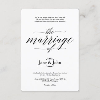 The Marriage of Basic Wedding Invitation