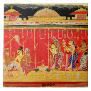 The Marriage of Krishna's Parents, from a disperse Tile