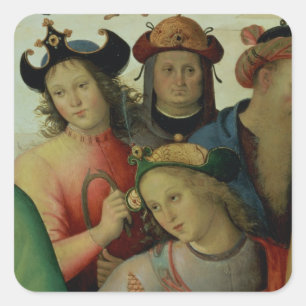 The Marriage of the Virgin, detail of the suitors, Square Sticker
