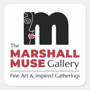 The Marshall Muse Gallery Logo, Greensboro NC Square Sticker