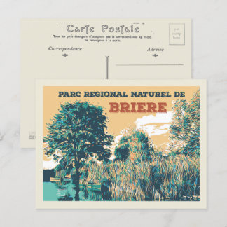 The marshes of Regional park of Briere France Postcard