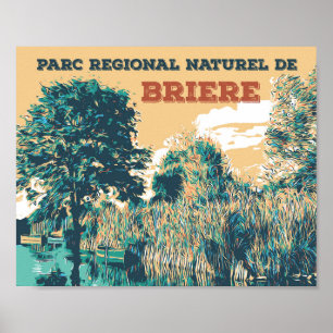 The marshes of Regional park of Briere France Poster