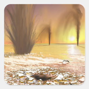 The Martian south polar ice cap Square Sticker