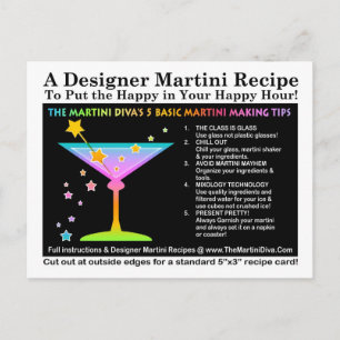The Martini Diva's 5 Basic Martini Tips Postcard