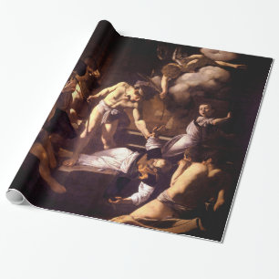 The Martyrdom of Saint Matthew by Caravaggio 1600 Wrapping Paper