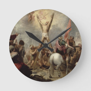 The Martyrdom of St. Andrew, 1675-82 (oil on canva Round Clock