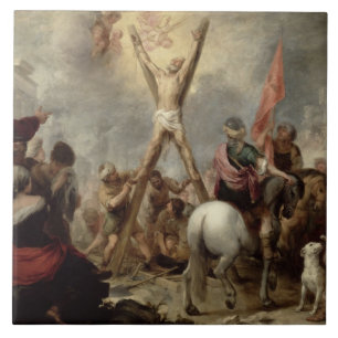 The Martyrdom of St. Andrew, 1675-82 (oil on canva Tile