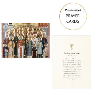 The Martyrs of China Orthodox Prayer Card