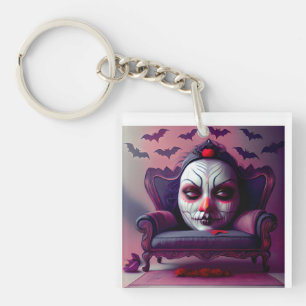 The Mask Stares Through The Back Of An Armchair Key Ring