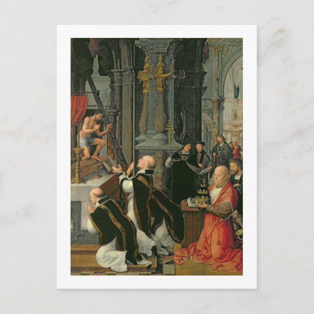 The Mass of St. Gregory (oil on canvas) Postcard (Front)