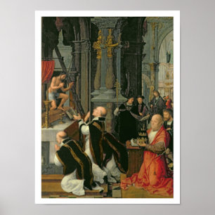 The Mass of St. Gregory (oil on canvas) Poster