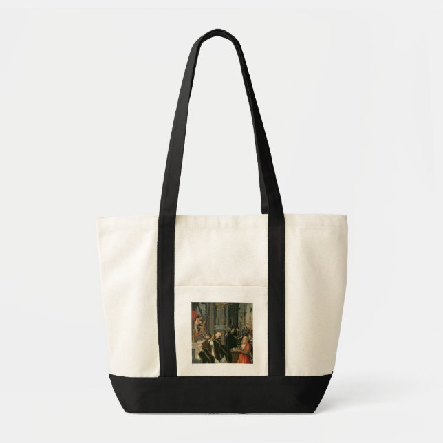The Mass of St. Gregory (oil on canvas) Tote Bag (Front)