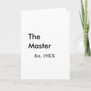 The Master boss name est year date man king title Card