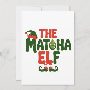 The Matcha Elf Funny Christmas Matcha Drink Holiday Card