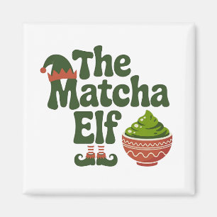 The Matcha Elf Funny Christmas Matcha Drink Lovers Magnet