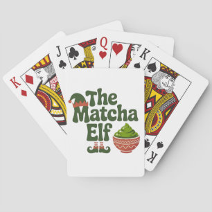 The Matcha Elf Funny Christmas Matcha Drink Lovers Playing Cards