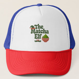The Matcha Elf Funny Christmas Matcha Drink Lovers Trucker Hat